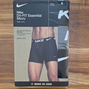 Nike Black Boxer Briefs Dri-FIT Performance. 3 Pack. Sz Small.